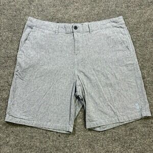 Valor Mens‎ Shorts Size 38 Blue Striped Cotton Flat Front High Rise Casual